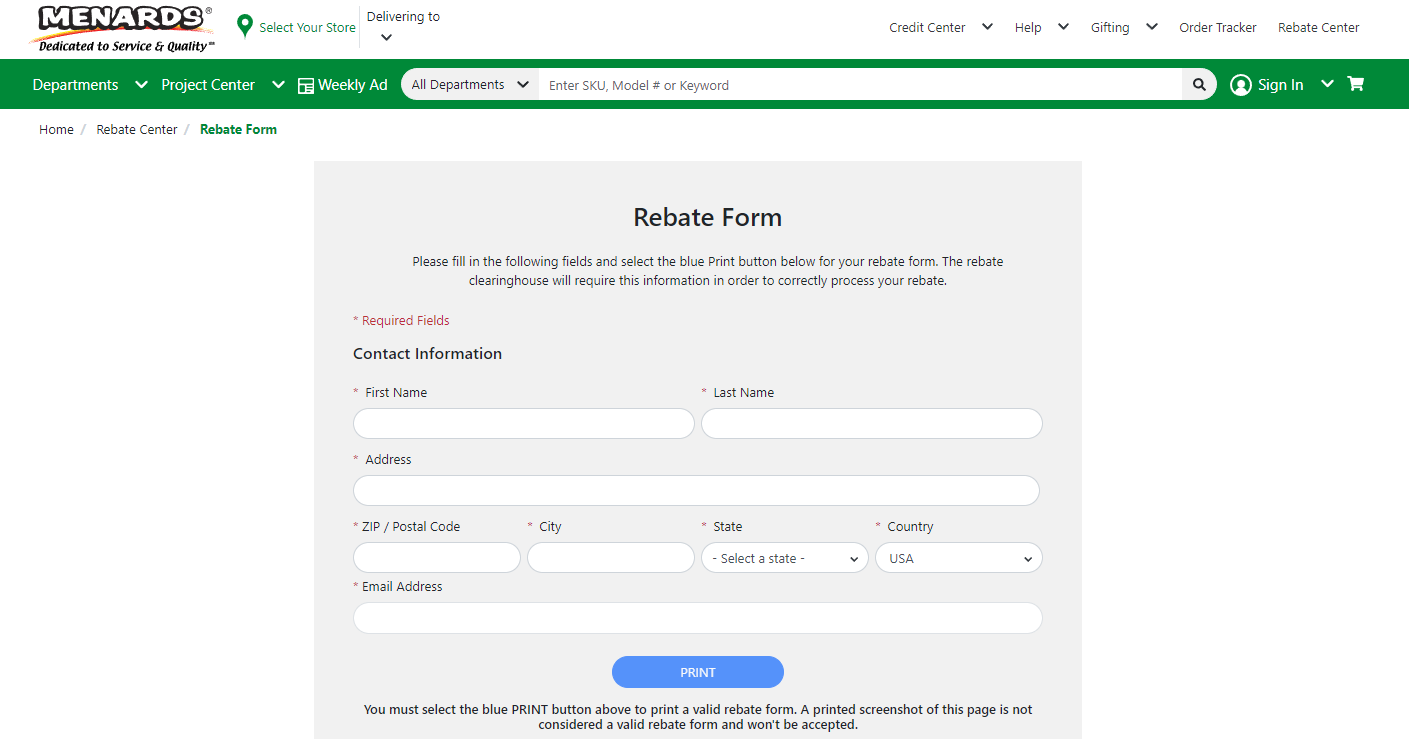 Where Do You Mail Menards Rebate Form Menards Rebate Form 2023